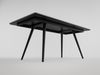 Esstisch 180x90cm graue Keramikplatte schwarze konische Tischbeine : Grau Bild 2