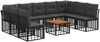vidaXL Outdoor-Sofagarnitur 10 pcs Schwarz und Dunkelgrau Polyester 3437539 Bild 2