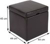Hocker Sitzwürfel Sitzhocker Aufbewahrungsbox Onex, mit Deckel, Leder + Kunstleder, 45x44x44cm FSC® ~ braun Bild 3