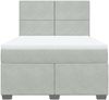 vidaXL Boxspringbett mit Matratze Hellgrau 140x190 cm Samt 3290900 Bild 4