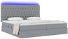 vidaXL Bett mit Stauraum und LED Hellgrau 200 x 200 cm Polyester 3372501 Bild 3