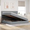 vidaXL Bett mit Stauraum und LED Hellgrau 200 x 200 cm Polyester 3372501 Bild 4