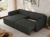 L-förmiges Ecksofa mit Armlehnen, für das Wohnzimmer, Schlaffunktion und Bettkästen, Wellenfeder am Sitz, losen Kissen - MESTO - Dunkelgrau Struktur - linke Seite Bild 3