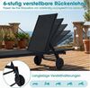 COSTWAY Gartenliege, 1 St, Liegestuhl mit Rollen, 6-stufig verstellbar Bild 2
