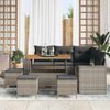 vidaXL Gartensofa-set mit Kissen mit Speicher 9 pcs Grau Poly-Rattan 3363963 Bild 3