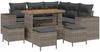 vidaXL Gartensofa-set mit Kissen mit Speicher 9 pcs Grau Poly-Rattan 3363963 Bild 2