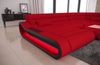 XXL Stoff Wohnlandschaft Concept - Mikrofaserstoff - rot-schwarz - Links Bild 4