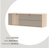 PISA Hänge-Schuhschrank mit 1 Holztür und 1 Klappe in Basalt matt mit Leistenoptik Riva Eiche – FSC-Zertifiziert – Modernes Schuhregal mit 3 Fachböden – 133 x 43 x 38 cm (B/H/T) Bild 4