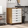 vidaXL Rollschrank mit Schubladen MOSS Honigbraun Massivholz Kiefer 4015785 Bild 2