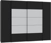 Forte NARAGO Kleiderschrank 270, 4-türiger Dreh-/Schwebetürenschrank mit Einlegeböden und Kleiderstange, Holzwerkstoff, Schwarz / Weiß, 270,3 cm breit, 210,5 cm hoch, 61,2 cm tief Bild 2