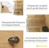 Artsauna Saunakabine Espoo150 Premium mit Saunofen – 3 Personen – Hemlock Holz, Glasfront und LED Licht – Inkl. Thermometer & Sanduhr – Komplett Set Bild 4