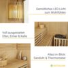 Artsauna Saunakabine Espoo150 Premium mit Saunofen – 3 Personen – Hemlock Holz, Glasfront und LED Licht – Inkl. Thermometer & Sanduhr – Komplett Set Bild 5