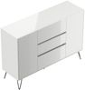 Sideboard Yako XL 140cm 3 SoftClose 2 Türen Weiß hochglanz : Weiss hochglanz Bild 5