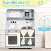 Kinderküche,Spielküche mit Eiserzeuger und Mikrowelle Zubehör und Überraschungseffekten Ein ausgezeichnetes Geschenk für Kinder ab 3 Jahren,Holz + Kunststoff,Blau,29 x 60 x 81 cm Bild 4