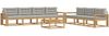 vidaXL Outdoor-Sofagarnitur mit Kissen 7 pcs Weiß und Hellgrau 3386170 Bild 2