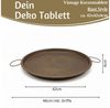 LS-LebenStil Tablett XL Eisen Deko Tablett Serviertablett Dehli 42cm Kerzenteller, Metall, (Tragegriffe - Rost Braun Eisen Tablett Kerzenteller Kerzentablett 2 Griffe, 1-tlg, Küchentablett Deko Schale Teetablett Geschirr Getränke Serviertablett), Deko ... Bild 2