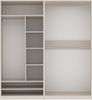 Marmex Möbel TRES SET A offener Schrankset für Kleidung, Schuhe, Kleiderschrank mit Einlegeböden und Kleiderstangen, laminierte Spanplatte, graubeige cashmere, 190x206x51 cm Bild 4