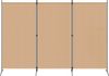 vidaXL 3-teiliger Raumteiler Beige 260 x 180 cm Stoff 42039197 Bild 3