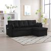 Schlafsofa aus Cord mit Stauraum & Bettfunktion, 206x108x66 cm, Schwarz Bild 3