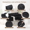 Schlafsofa aus Cord mit Stauraum & Bettfunktion, 206x108x66 cm, Schwarz Bild 5