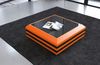 Leder Couchtisch Ravenna – Ausziehbar & Elegant - Ledermix - Orange-Schwarz Bild 5
