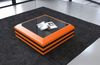 Leder Couchtisch Ravenna – Ausziehbar & Elegant - Ledermix - Orange-Schwarz Bild 2