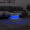 Couchtisch, Sofatisch mit LED-Leuchten Weiß 50x50x40 cm Bild 5