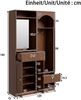 Kompaktgarderobe mit Spiegel und Sitzbank,Flurgarderobe mit Schuhschrank und Haken, Kleiderhaken,Kompaktgarderobe,Flurmöbel Set,Flurgarderobe Bild 4