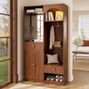 Kompaktgarderobe mit Spiegel und Sitzbank,Flurgarderobe mit Schuhschrank und Haken, Kleiderhaken,Kompaktgarderobe,Flurmöbel Set,Flurgarderobe Bild 5