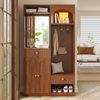 Kompaktgarderobe mit Spiegel und Sitzbank,Flurgarderobe mit Schuhschrank und Haken, Kleiderhaken,Kompaktgarderobe,Flurmöbel Set,Flurgarderobe Bild 2