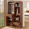 Kompaktgarderobe mit Spiegel und Sitzbank,Flurgarderobe mit Schuhschrank und Haken, Kleiderhaken,Kompaktgarderobe,Flurmöbel Set,Flurgarderobe Bild 3