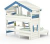 BIBEX ‘Alpin Chalet‘ Hochbett mit Unterbett und Regal, massive Kiefer, weiss/blau, 90 x 200 cm Bild 5