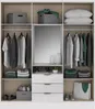 Vente-unique - ELORIO Wardrobe and walk-in wardrobe Holz, Platte Weiß - B 46,5 cm x H 206 cm x L 180 cm Bild 3