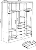 Vente-unique - ELORIO Wardrobe and walk-in wardrobe Holz, Platte Weiß - B 46,5 cm x H 206 cm x L 180 cm Bild 4