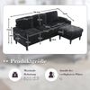 4-Sitzer Sofa mit Hocker, B 196,5 x T 75 x H 77 cm, aus Chenille Bild 5