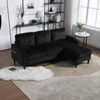 4-Sitzer Sofa mit Hocker, B 196,5 x T 75 x H 77 cm, aus Chenille Bild 2