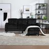 4-Sitzer Sofa mit Hocker, B 196,5 x T 75 x H 77 cm, aus Chenille Bild 4