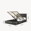 LED Polsterbett Tröstiar mit Matratze 160x200 cm Schwarz [en. casa] Bild 3