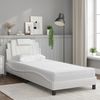 vidaXL Bett "Viana" mit Matratze Weiß 90x190 cm Kunstleder 3208762 Bild 3