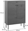 Schuhschrank HWC-N78, Schuhregal Schrank, skandinavischer Stil Metall Holz Melamin MVG 115x80x35cm ~ natur Bild 3