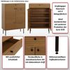 Schuhschrank HWC-N78, Schuhregal Schrank, skandinavischer Stil Metall Holz Melamin MVG 115x80x35cm ~ natur Bild 2