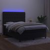 vidaXL Boxspringbett mit Matratze & LED Schwarz 140x190 cm Samt 3136301 Bild 4