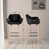 2er Set Barhocker Grant Samt, schwarz Bild 2
