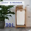 Lumaland Ausziehwäschekorb weiß, mit ausziehbarem Wäschesack, Wasserdicht, 33 x 33 x 73 cm Bild 2