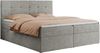 Boxspringbett, Doppelbett Matratze und Topper, Polsterbett - CENTOS - 200x200cm - Grau Velours - H4 Bild 3