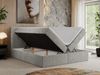 Boxspringbett, Doppelbett Matratze und Topper, Polsterbett - CENTOS - 200x200cm - Grau Velours - H4 Bild 2
