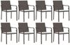 vidaXL 9-tlg. Garten-Essgruppe mit Kissen Poly Rattan und Stahl 3186966 Bild 4