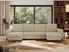 U-förmige Ecksofa, XXL Universalecke mit losen Kissen zum Wohnzimmer, Bettkästen und Schlaffunktion, schwarze Metallbeine - AXEL U - Beige Boucle Bild 4