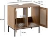 Waschbeckenunterschrank Eiche-Optik 60x60x40 cm mit Türen, Badezimmerschrank mit Rattangeflecht, Unterschrank Stehend, Badschrank Midischrank Klein Waschtisch Bild 4