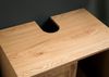 Waschbeckenunterschrank Eiche-Optik 60x60x40 cm mit Türen, Badezimmerschrank mit Rattangeflecht, Unterschrank Stehend, Badschrank Midischrank Klein Waschtisch Bild 5